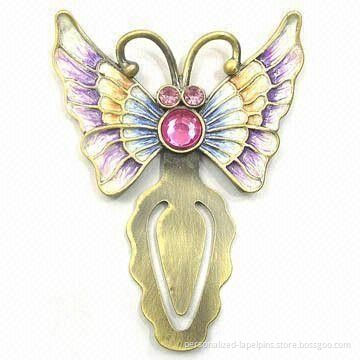 Butterfly Logo Metal Book Marks, Antique Personalised Bookmarks With Stainless Iron